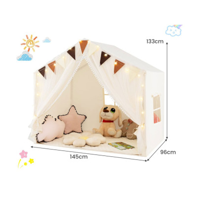 Dětský stan s látkou a závěsy TP10263BE, béžový - A