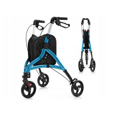 Skládací chodítko JH10025BL s lehkým hliníkovým rámem, modré - B