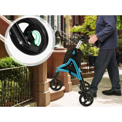 Skládací chodítko JH10025BL s lehkým hliníkovým rámem, modré - B