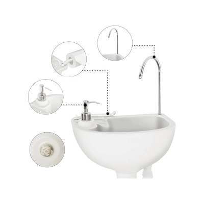 Kempingové umyvadlo OP70582 s nádrží na vodu o objemu 17 l, bílé - A