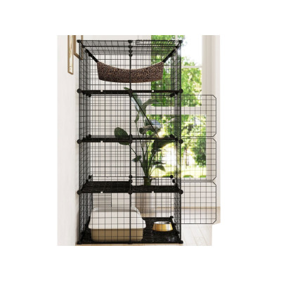 Velká čtyřpatrová klec PV10319BK, 109,5 x 74,5 x 143 cm, černá - A