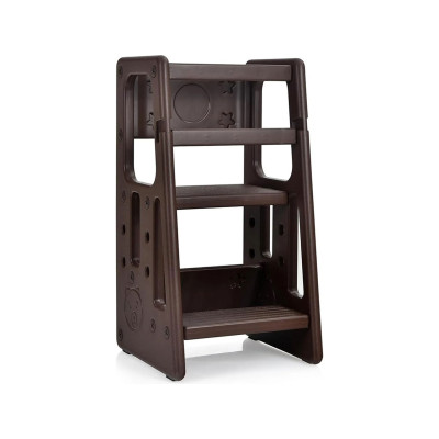 2stupňová věž na učení  HY10011CF se 3 nastavitelnými výškami, hnědá - A