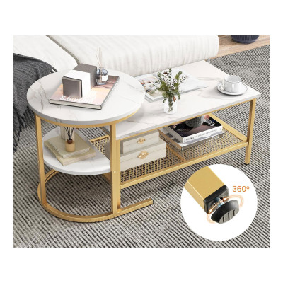 Sada 2 stolků JV11232GD, zlatá - B