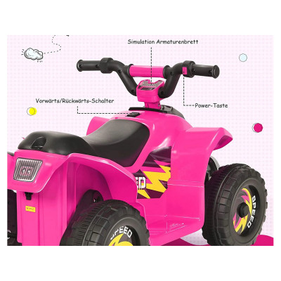 Dětské elektrické auto TY327787DE-PI, 2,8-4,6 km/h, do 30 kg, růžové - A