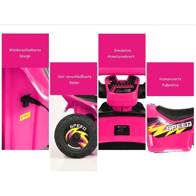 Dětské elektrické auto TY327787DE-PI, 2,8-4,6 km/h, do 30 kg, růžové - A