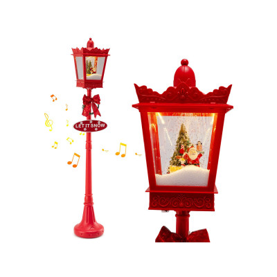 Vánoční lucerna CM25267DE-RE s teplými bílými LED světly, 185 cm, červená - B