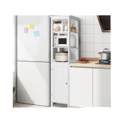 Volně stojící podlahová skříňka HW66819WH se 3 policemi, bílá - A