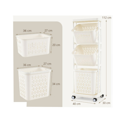 Koš na prádlo JZ10267WH, bílá - A