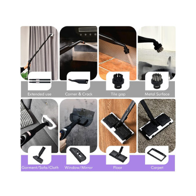 Víceúčelový parní čistič ES10530DE-PU s 1,5l nádrží na čištění, fialový - B