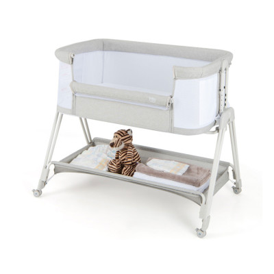 Přenosný noční lůžko pro miminka BC10119HS se 7 nastavitelnými výškami, šedé - B