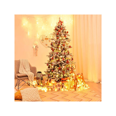 Umělý vánoční stromek CM22806 s tužkou a šiškami, 210 cm - A