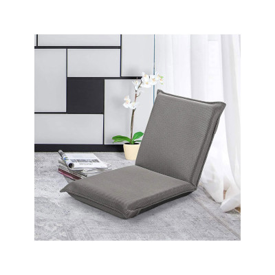 Podlahové křeslo HW65605GR se 6 polohami nastavitelného opěradla, šedé - N