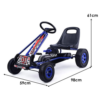 Šlapací motokára TY283250BL s nosností až 30 kg, modré - A