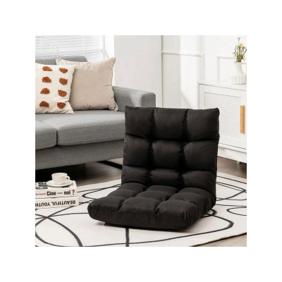 Rozkládací křeslo HW66636DK, 14polohové nastavení, černá - A