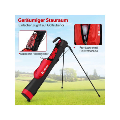 Golfový bag se 2 přepážkami a pláštěnkou SP38457RE, červený - A