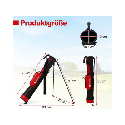 Golfový bag se 2 přepážkami a pláštěnkou SP38457RE, červený - A