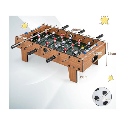 Mini stolní fotbal UY10044BN 69 x 60 x 24 cm, hnědý - B