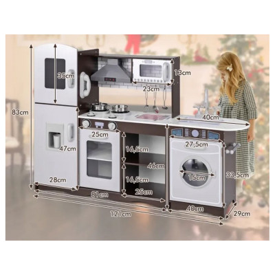 Dětská kuchyňka TP10223CF, 121 x 29 x 83 cm, hnědá - B