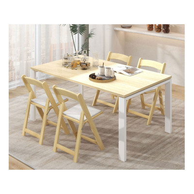 Sada 2 skládacích jídelních židlí JV11740NA-2, přírodní - B