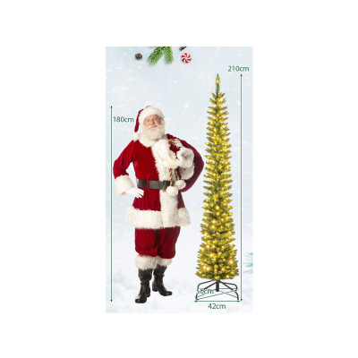 Umělý vánoční stromeček s LED světly CM25009DE-21, 210 cm - A