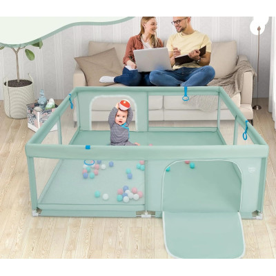 Ohrádka pro děti UY10069GN, 200 x 180 cm, zelená - A