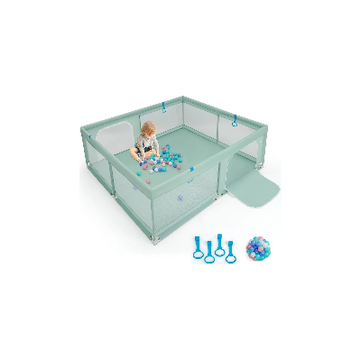 Ohrádka pro děti UY10069GN, 200 x 180 cm, zelená - A