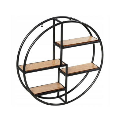 Nástěnná police kulatá HW63372, 55 x 55 x 11 cm - A