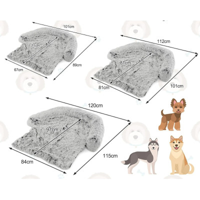 Pelíšek pro psy plyšový PU10025WH-S, šedý - N