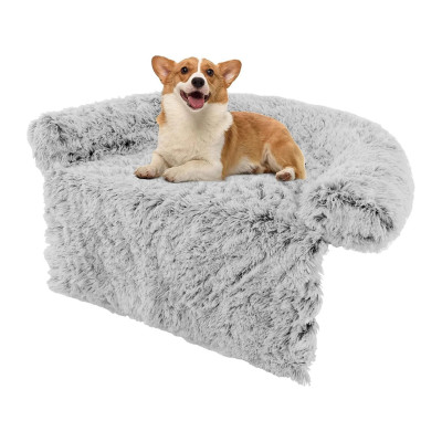 Pelíšek pro psy plyšový PU10025WH-S, šedý - A