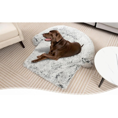 Pelíšek pro psy plyšový PU10025WH-S, šedý - A