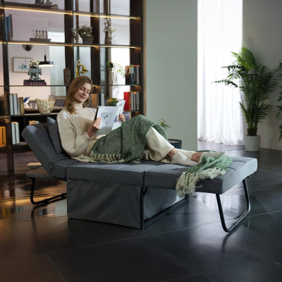 Křeslo, 3v1, až 300 kg, šedé, 91 x 69 x 35 cm - B