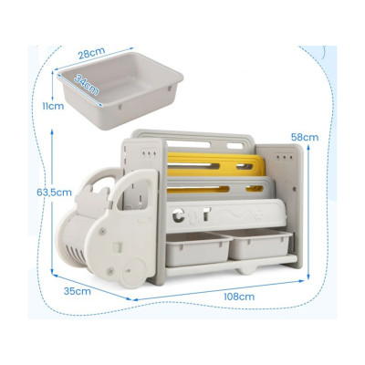 Dětská autoknihovna TP10286, 108 x 35 x 63,5 cm - B
