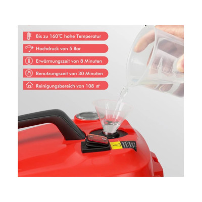 Parní čistič ES10431DE-RE s 15 příslušenstvím, červený - B