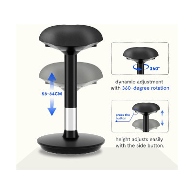 Kyvadlová kancelářská židle, výškově nastavitelný sedák, černá - A