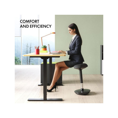 Kyvadlová kancelářská židle, výškově nastavitelný sedák, černá - A