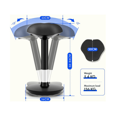 Kyvadlová kancelářská židle, výškově nastavitelný sedák, černá - A