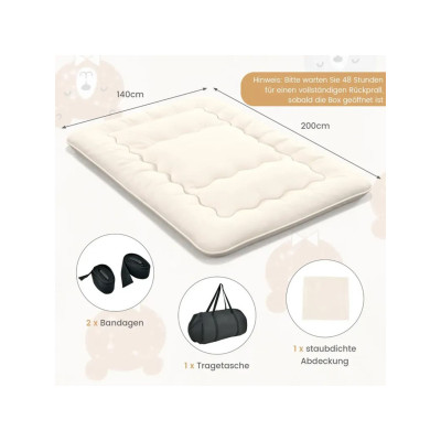 Japonská futonová matrace HU10922BE-D, 140 x 200 cm, béžová - A