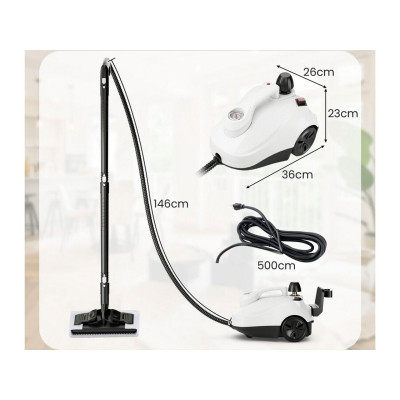 Parní čistič ES10500DE-WH s 28 kusy příslušenství, bílý - A