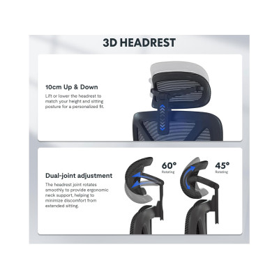 Ergonomická kancelářská židle ErgoX s výškově nastavitelným sedákem, černá - A