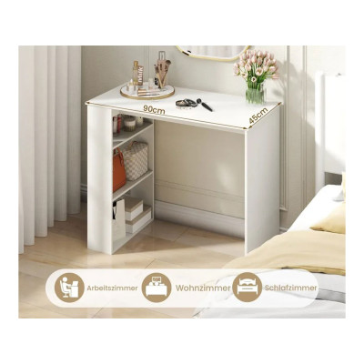 Počítačový stůl s policí CB10868WH, 90cm, bílý - B