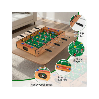 Herní stůl 2 v 1 UY10205 s kompaktní deskou na stolní fotbálek a hokej - N