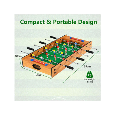 Herní stůl 2 v 1 UY10205 s kompaktní deskou na stolní fotbálek a hokej - N
