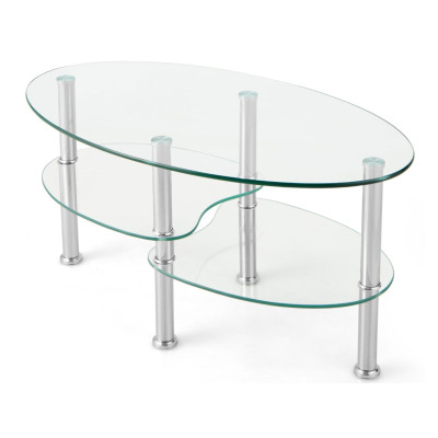 Konferenční stolek HV10456TR z tvrzeného skla, 89 x 50 x 45 cm - B