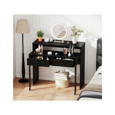 Vysouvací psací stůl CB10920DK, 100 x 63 x 88 cm, černý - B