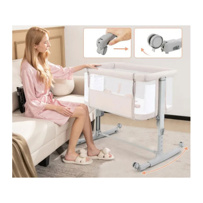 Dětská postýlka a kolébka 3 v 1 BC10258BE, béžová - B