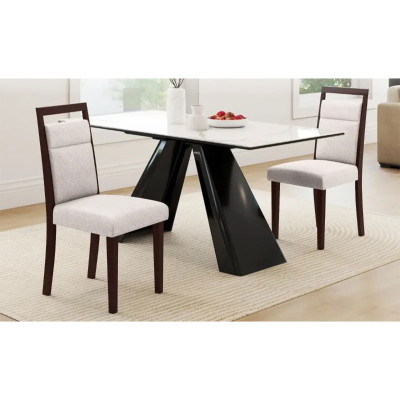 Sada 2 čalouněných jídelních židlí KC58815BE s čalouněným sedákem a sklopným opěradlem - A