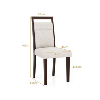 Sada 2 čalouněných jídelních židlí KC58815BE s čalouněným sedákem a sklopným opěradlem - A