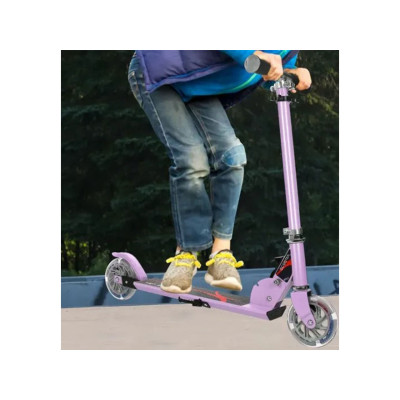 Skládací výškově nastavitelná dětská koloběžka SP0547ZS se 2 blikajícími kolečky, růžová - A