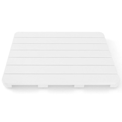 Koupelnová předložka BA8031WH z designu dřeva, 60 x 48 cm, bílá - A