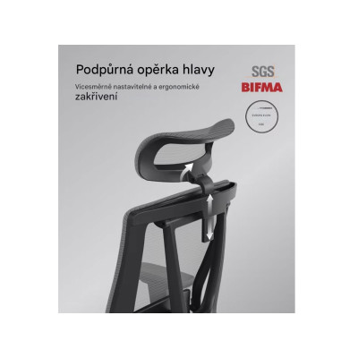 Ergonomická kancelářská židle BS14B, černá - A